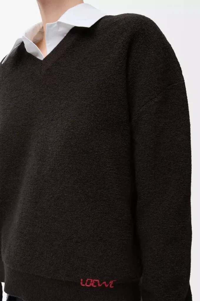 Pullover aus Wolle in Khaki-Grün