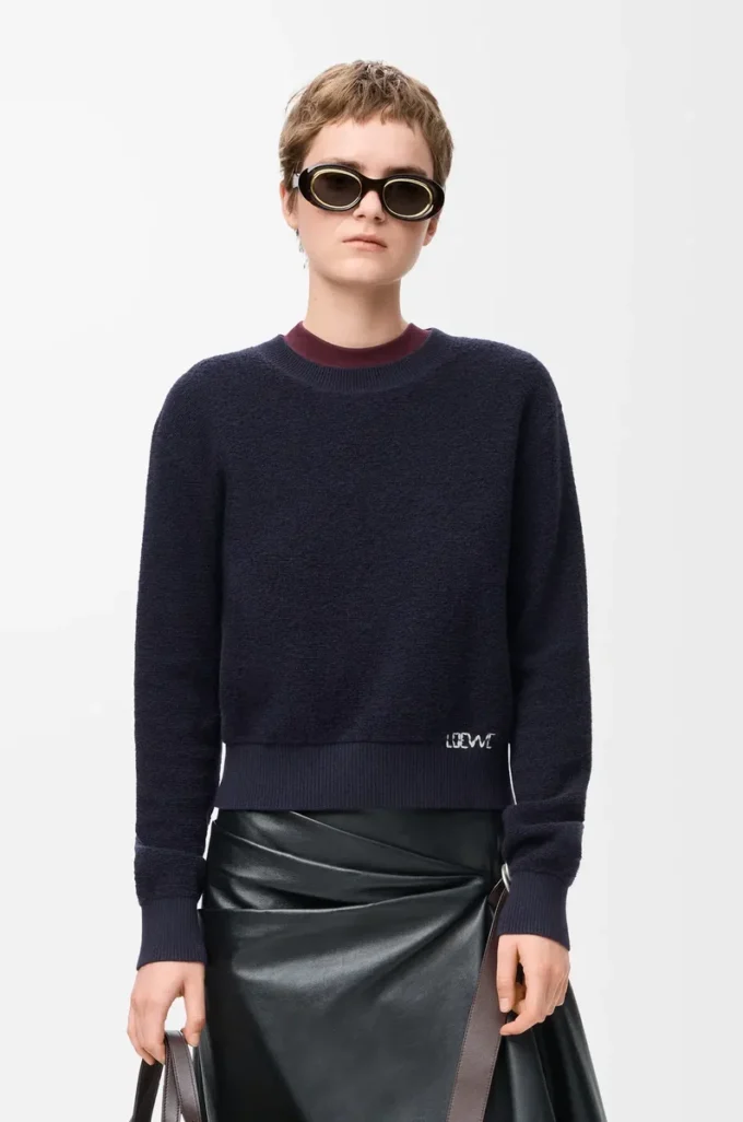 Pullover aus Wolle in Marineblau