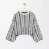 Pullover aus Wolle in Weiß/Schwarz