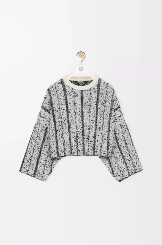 Pullover aus Wolle in Weiß/Schwarz