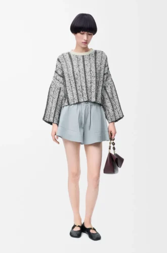 Pullover aus Wolle in Weiß/Schwarz