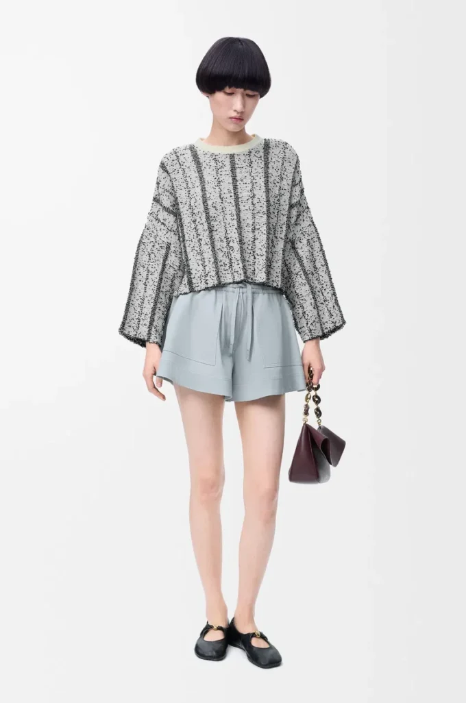 Pullover aus Wolle in Weiß/Schwarz