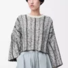 Pullover aus Wolle in Weiß/Schwarz