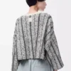 Pullover aus Wolle in Weiß/Schwarz