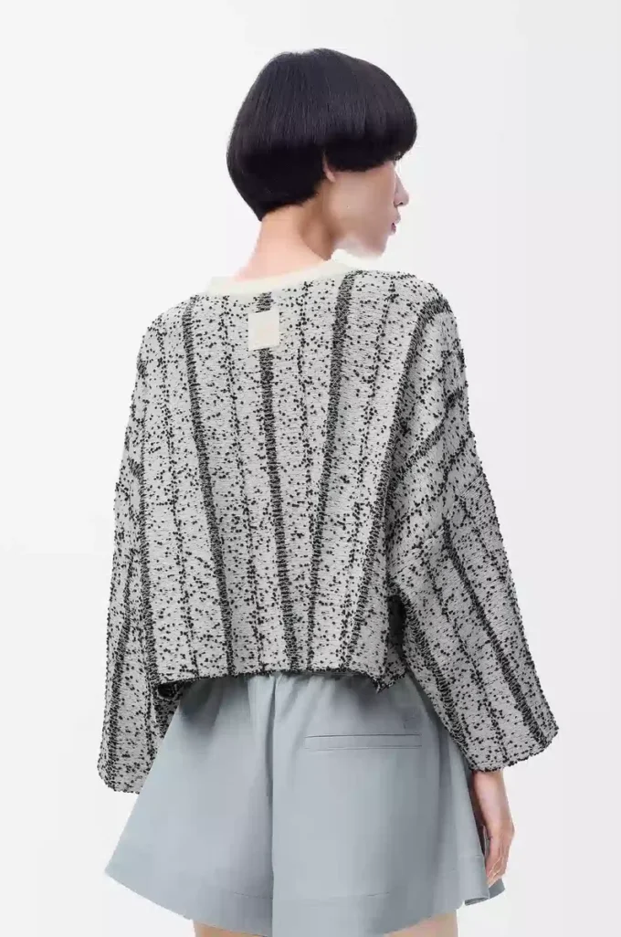 Pullover aus Wolle in Weiß/Schwarz