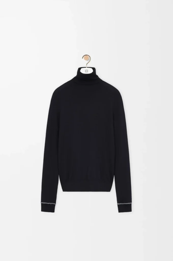 Pullover aus Wolle Marineblau/Grau