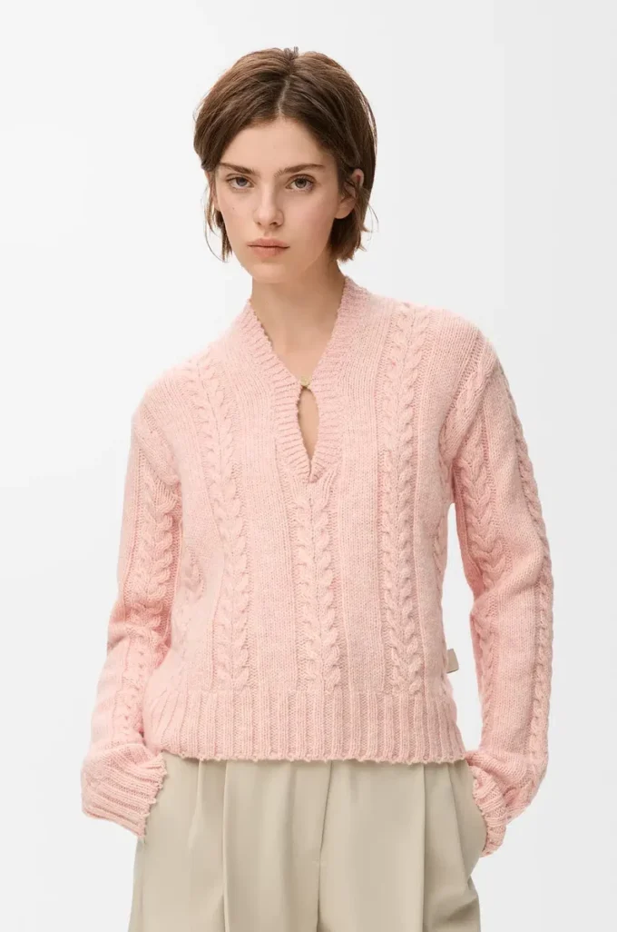 Pullover aus Wolle Rosa
