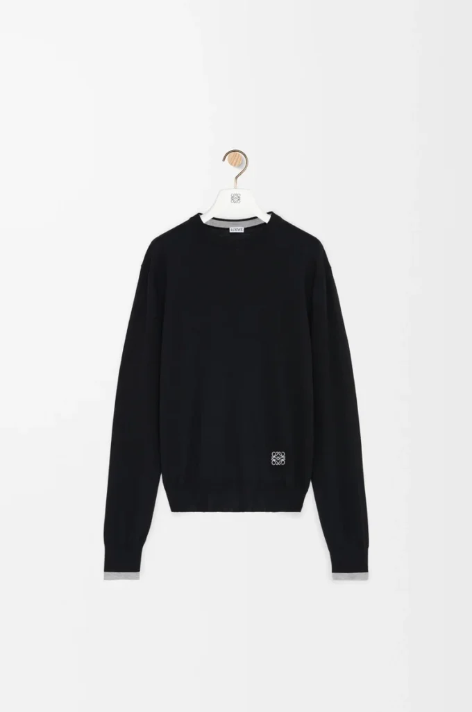 Pullover aus Wolle Schwarz/Grau