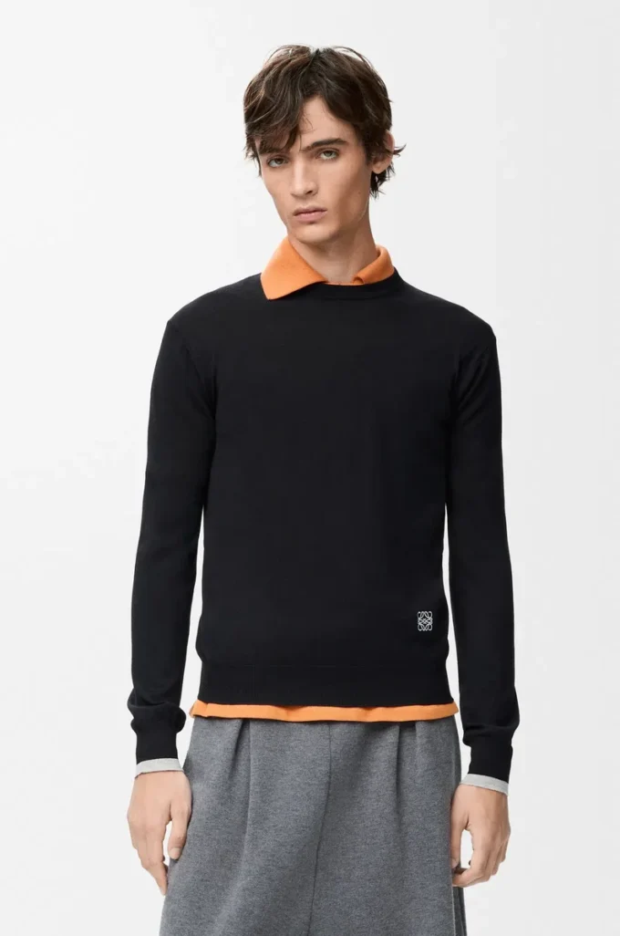 Pullover aus Wolle Schwarz/Grau