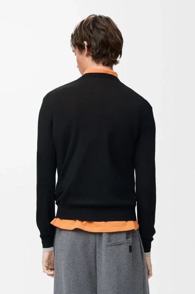 Pullover aus Wolle Schwarz/Grau