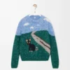 Pullover aus Wolle und Mohair Blau/Mehrfarbig