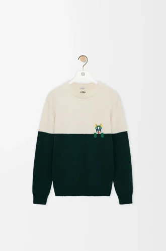 Pullover aus Wolle Weiß/Grün