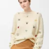 Pullover aus Wolle Weiß/Mehrfarbig