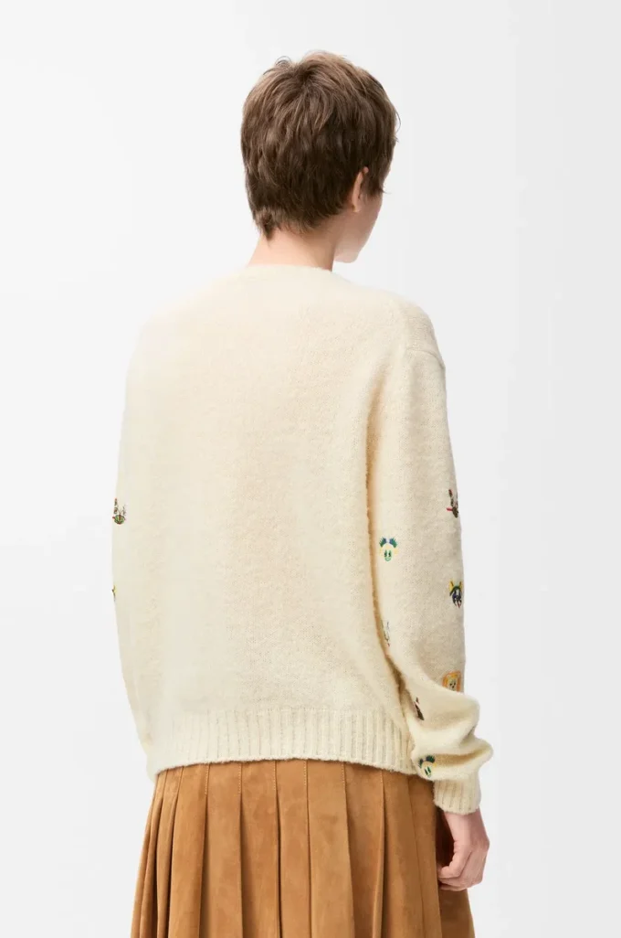Pullover aus Wolle Weiß/Mehrfarbig