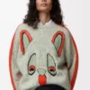 Pullover aus Wolle Weiß/Orange/Blau