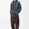 Pullover aus Wollmischung Blau/Mehrfarbig