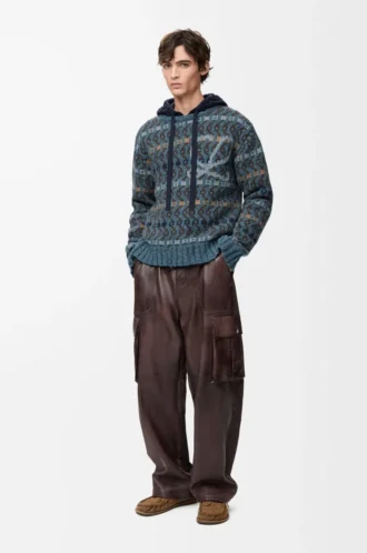 Pullover aus Wollmischung Blau/Mehrfarbig