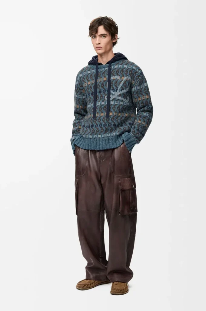 Pullover aus Wollmischung Blau/Mehrfarbig