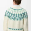 Pullover aus Wollmischung Weiß/Mint