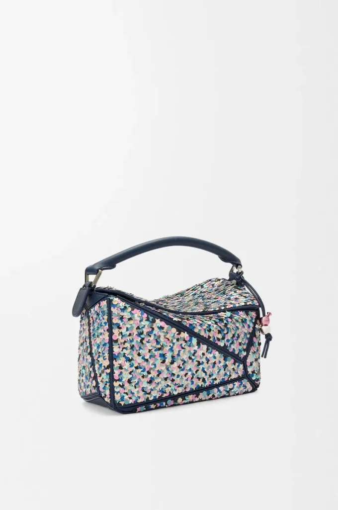 Puzzle 10 Confetti Tasche aus klassischem Kalbsleder Multicolor