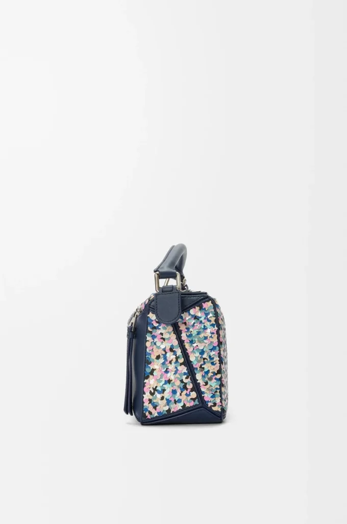 Puzzle 10 Confetti Tasche aus klassischem Kalbsleder Multicolor