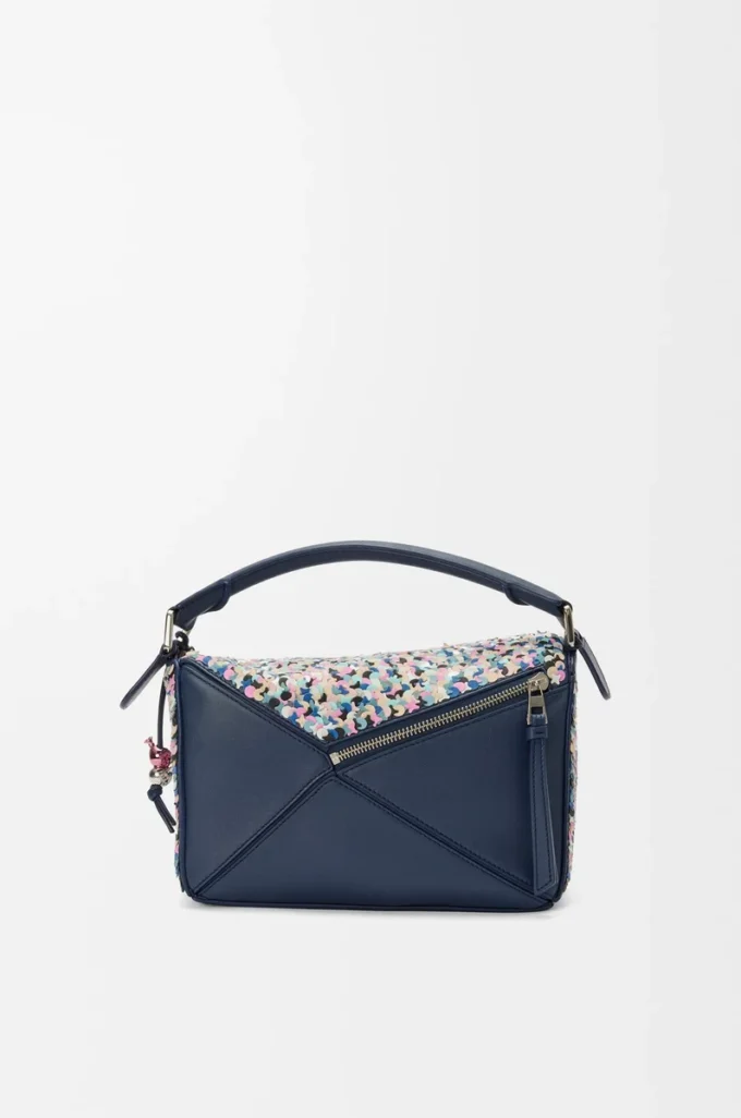 Puzzle 10 Confetti Tasche aus klassischem Kalbsleder Multicolor