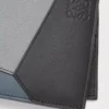 Puzzle-Bifold-Brieftasche aus klassischem Kalbsleder in Asphaltgrau/Sturmblau