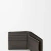 Puzzle-Bifold-Geldbörse aus geschmeidigem genarbtem Kalbsleder Dunkelgrau