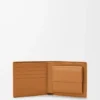 Puzzle-Bifold-Geldbörse aus geschmeidigem genarbtem Kalbsleder in Hellbraun
