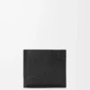 Puzzle-Bifold-Geldbörse aus geschmeidigem genarbtem Kalbsleder Schwarz