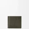 Puzzle-Bifold-Geldbörse aus klassischem Kalbsleder in Dunkelkhaki