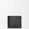 Puzzle-Bifold-Geldbörse aus klassischem Kalbsleder in Schwarz