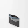 Puzzle-Kartenetui aus klassischem Kalbsleder in Asphalt Grey/Storm Blue