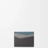Puzzle-Kartenetui aus klassischem Kalbsleder in Asphalt Grey/Storm Blue