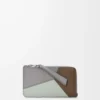Puzzle-Münzkartenetui aus klassischem Kalbsleder in Winterbraun/Aschegrau