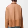 Pyjama-Bluse aus Nappalammleder in Toffee