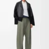 Pyjama-Bluse aus Nappalammleder Schwarz
