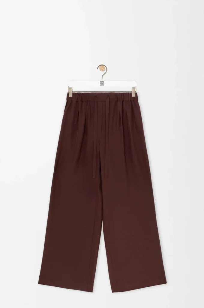 Pyjama-Hose aus Seide in Burgunderrot