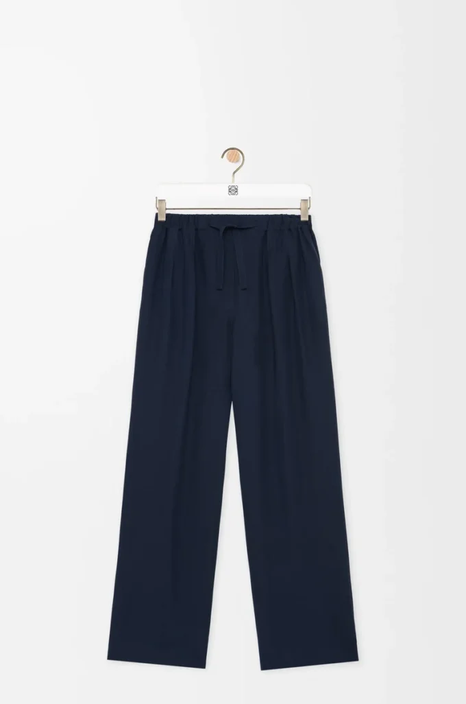 Pyjama-Hose aus Seide in Marineblau