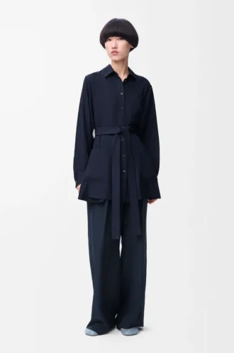 Pyjama-Hose aus Seide in Marineblau