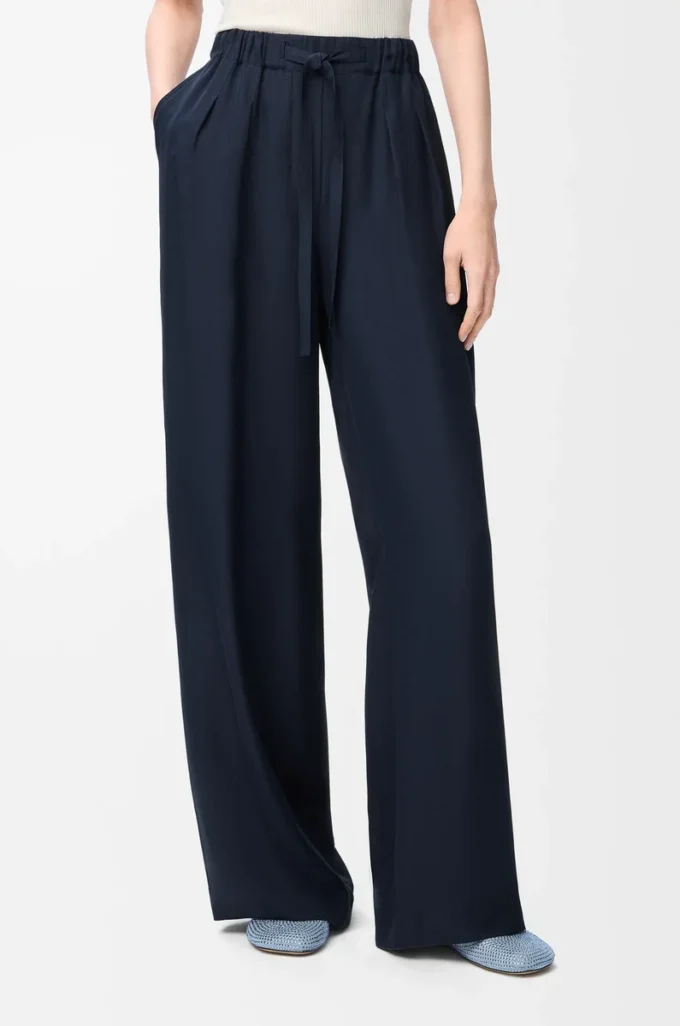 Pyjama-Hose aus Seide in Marineblau