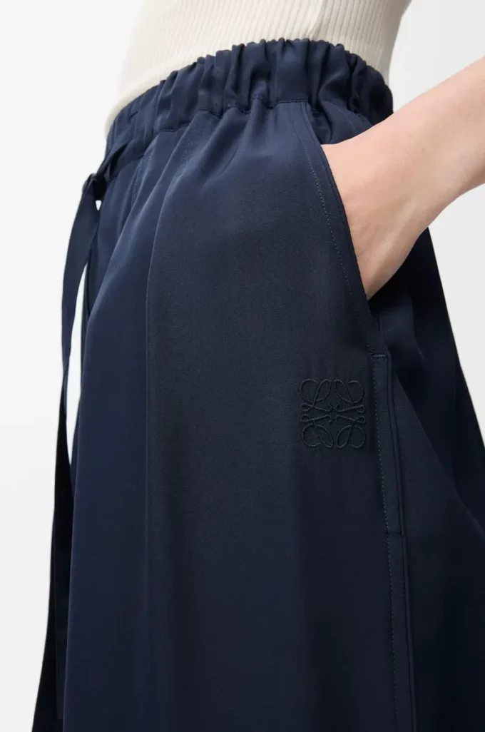 Pyjama-Hose aus Seide in Marineblau