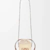 Quadratische Tasche aus Iraca-Palme und Kalbsleder Natur/Hellbraun