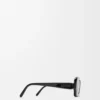 Rechteckige, schmale Sonnenbrille Schwarz
