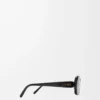 Rechteckige, schmale Sonnenbrille Schwarz