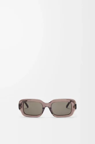 Rechteckige schmale Sonnenbrille Transparent Braun
