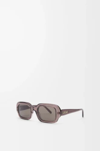 Rechteckige schmale Sonnenbrille Transparent Braun