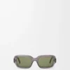 Rechteckige Slim-Sonnenbrille Grau