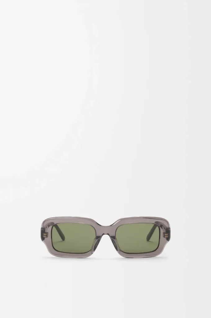 Rechteckige Slim-Sonnenbrille Grau