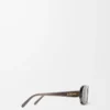 Rechteckige Slim-Sonnenbrille Grau